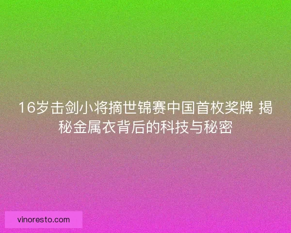16岁击剑小将摘世锦赛中国首枚奖牌 揭秘金属衣背后的科技与秘密