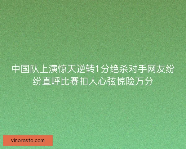 中国队上演惊天逆转1分绝杀对手网友纷纷直呼比赛扣人心弦惊险万分